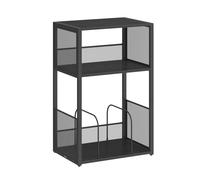 VASAGLE Record Player Stand, 3-Tier Side Table, Vinyl Record Storage up to 100 Albums, End Table for Living Room, Bedroom, Ebony Black LET275B01