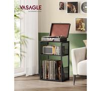 VASAGLE Record Player Stand 3Tier Side Table Vinyl Record Storage up to 100