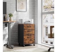 VASAGLE Rolling Document Storage Cabinet with Hanging File System in Brown VASAGLE Brown