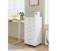 Vasagle Rolling Filing Cabinet, Pedestal File Cabinet With Wheels, Printer Stand With 7 Drawers,for Study, Home Office