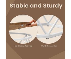 Vasagle Round Coffee Table, Set Of 2, Side Table, Sofa End, Modern Style, Removable Top, Steel Frame, For Living Room