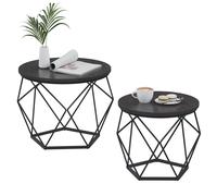 VASAGLE Round Coffee Table - Set of 2 - Side Table - Sofa End Table