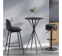 VASAGLE Round Metal Bar Table High Pub Cocktail Table Modern Kitchen in Black VASAGLE Black