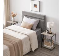 VASAGLE Set of 2 Industrial Side Tables 2-Tier Steel Frame Sofa Bedside in Fawn VASAGLE Fawn