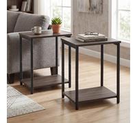 Vasagle Set Of 2 Side Tables, 2-Tier Sofa Side Tables, Bedside Tables With Steel Frames
