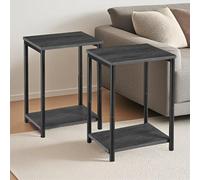 Vasagle Set Of 2 Side Tables, 2-Tier Sofa Side Tables, Bedside Tables With Steel Frames