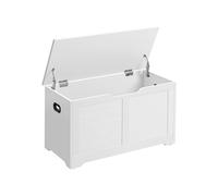 VASAGLE Shoe Bench, Bench with Storage Space, Seat Chest with 2 Safety Hinges, Storage Cabinet, Country House Style, 40 x 80 x 46 cm
