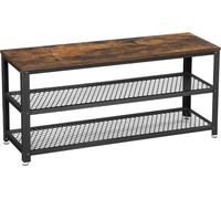 VASAGLE Shoe Bench, Shoe Rack with 2 Shelves, Shoe Organiser, 100 x 30 x 45 cm,