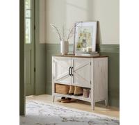 Vasagle Shoe Cabinet, 3-Tier Shoe Storage Organiser, With Height-Adjustable Shelf, Handles, Sturdy Legs, Hallway