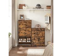 Vasagle Shoe Cabinet With 2 Flip Doors, Adjustable And Removable Divider, For 12 Pairs Of Women's Shoes Or 8 Men's Shoes