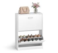 Flip Doors Shoe Cabinet, White