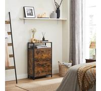 Vasagle Shoe Cabinet With 2 Flip Doors, Hallway Shoe Storage Rack With Open Compartment, Internal Dividers,rustic Brown And Black