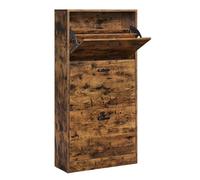 VASAGLE Shoe Cabinet With 3 Flip Doors, 3-Tier Wooden Storage Cupboard, Perfect for Narrow Entrance, Hallway, Living Room, Bedroom, 60 x 24 x 120 cm