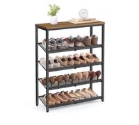 Vasagle Shoe Rack 4 Shelves Angled Rustic Brown/Black