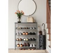 Vasagle Shoe Rack, 5-Tier Shoe Storage With Shelves And Large Top, Adjustable Mesh Shelves