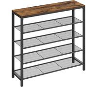 VASAGLE Shoe Rack, Shoe Storage Organiser with 4 Mesh Shelves and Large Surface