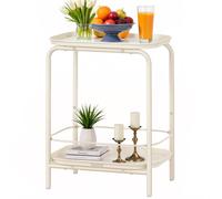 Vasagle Side Table 2 Shelf Rectangle Cream