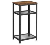 VASAGLE Side Table, Bedside Table, Sofa End Table, Telephone Table, with 2 Lattice Shelves, for Office, Hallway, Living Room, Steel Frame, Rustic