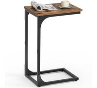 Vasagle Side Table C Shape Rustic Brown/Black