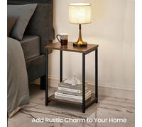 Vasagle Side Table, Small End Table, Nightstand For Living Room, Bedroom, Office, Bathroom, Rustic Brown