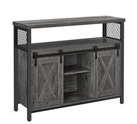 Industrial Dining Sideboard, Stone Grey and Ink Black