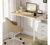 VASAGLE Simple Office Desk Workstation Metal Industrial Style Easy Assembly in Natural VASAGLE Natural