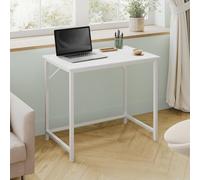 VASAGLE Simple Office Desk Workstation Metal Industrial Style Easy Assembly in White VASAGLE White