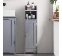 Freestanding Slim Bathroom Cabinet with Door and Shelves, Dove Grey / 20 x 18 x 80 cm