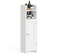 VASAGLE Slim Bathroom Floor Storage Cabinet with Door and Shelves, Freestanding Bathroom Storage Unit, Narrow Bathroom Toilet Paper Storage Cabinet,