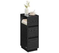 Slim Bedside Table, Small Narrow Side End Table with 2 Drawers, 1 Open Compartment