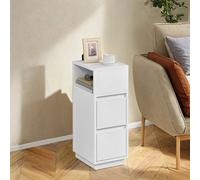 Vasagle Slim Bedside Tables, Set Of 2, Small Narrow Side End Tables With 2 Drawers, 1 Open Compartment Mounted