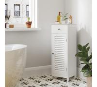 VASAGLE Slim Freestanding Bathroom Cabinet with Drawer & Door in White VASAGLE White