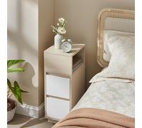 VASAGLE Slim Narrow Bedside Table Drawers Flexible Open Compartment Small in Natural VASAGLE Natural