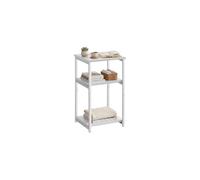 3-Tier End Table with Steel Frame, Classic White + Classic Black