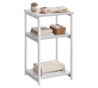 3-Tier End Table with Steel Frame, Classic White + Classic Black