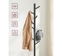 Vasagle Standing Coat Rack, Solid Wood Coat Rack, Tree-Shaped Coat Rack With 8 Hooks, Hats, Bags