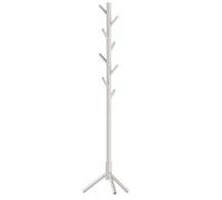 VASAGLE Standing Coat Rack, Tree-Shaped Solid Wood Coat Rack, with 8 Hooks, 3 Height Options, for Clothes, Hats, Bags, for Living Room, Bedroom, Home Office, Cappuccino Beige RCR004K01