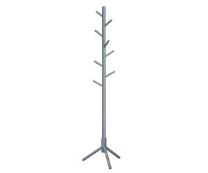VASAGLE Standing Coat Rack, Tree-Shaped Solid Wood Coat Rack, with 8 Hooks, 3 Height Options, for Clothes, Hats, Bags, for Living Room, Bedroom, Home Office, Grey RCR04GY