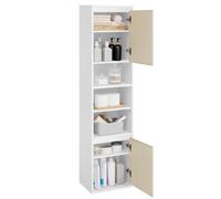 Vasagle Storage Cabinet 2 Door Light Oak Effect/White Tall