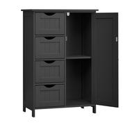 Vasagle Storage Cabinet 4 Drawers Panelled Door Charcoal
