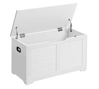 Storage Chest, Storage Bench, Blanket Box with 2 Safety Hinges, Matte White / 40 x 80 x 46 cm