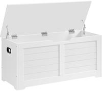 VASAGLE Storage Chest, Storage Bench, Blanket Box 40x 100x 46cm, White LSB061T10