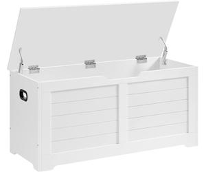 VASAGLE Storage Chest, Storage Bench, Blanket Box 40x 100x 46cm, White LSB061T10