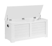 Storage Chest, Storage Bench, Blanket Box with 2 Safety Hinges, Matte White / 40 x 100 x 46 cm
