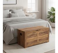 Vasagle Storage Chest, Storage Bench, Blanket Box With 2 Safety Hinges, Shoe Storage Bench, Farmhouse Style, Brown