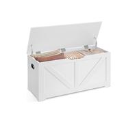 VASAGLE Storage Chest, Storage Bench, Blanket Box with 2 Safety Hinges, Shoe Storage Bench, Farmhouse Style, 40 x 100 x 46 cm