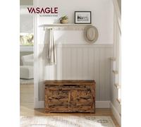 Vasagle Storage Chest, Storage Trunk With 2 Safety Hinges, Storage Bench, 40 X 80 X 46 Cm, For Hallway, Living Room, Rustic Brown