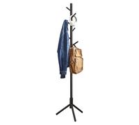 VASAGLE Sturdy Wooden Coat Rack, Tree-Shaped, 8 Hooks | 3 Height Options, for Clothes, Hats, Bags, for Living Room, Bedroom, Black, ANDI Collection RCR004B01