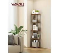 Vasagle Superfast Toolless Assembly, 5-Tier Living Room Shelf, Standing Shelving Unit, Bedroom, Kitchen, Rustic Brown And Black