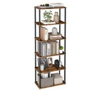 VASAGLE Superfast Toolless Assembly, 6-Tier Storage Shelf, Standing Shelving Unit, 60 x 23.8 x 173.4 cm, Living Room, Bedroom, Kitchen, Rustic Brown